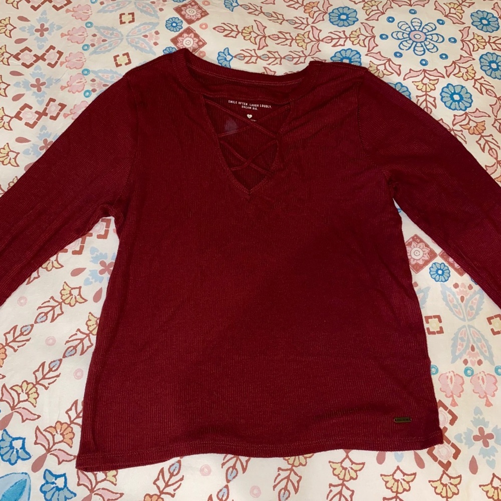 Long-Sleeved Hollister Crop Top